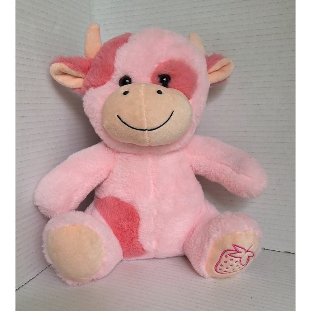 Send A Friend Plush Sally the Strawberry Cow Pink Stuffed Animal 10" Toy 2021